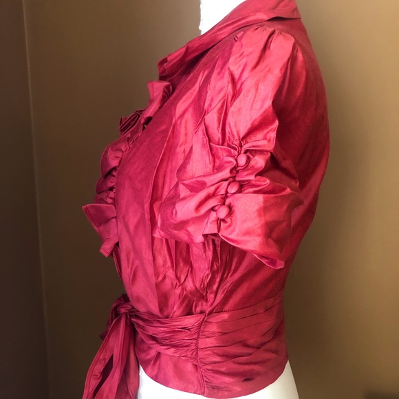 Ruffle Accent Collared Blouse ๐ - Picture 1 of 9